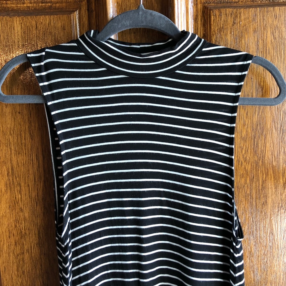 LA Hearts Black and White Striped Dress